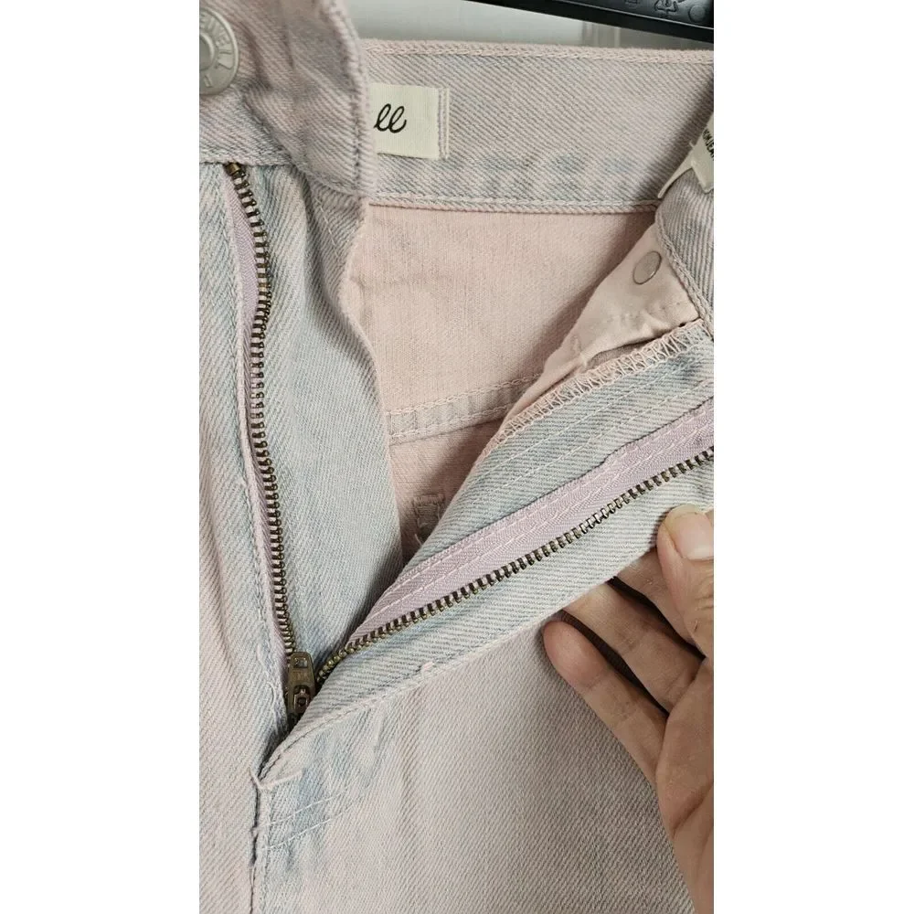 Madewell The MOMJEAN‎ Crop Jean 27 Pink Blue Tie Dye 5 POCKETS